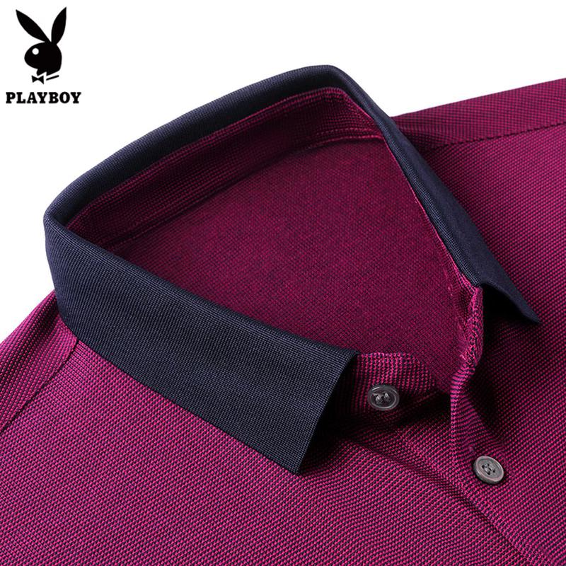 Playboy Men's Summer Dot Print Silk Blend Polo Shirt