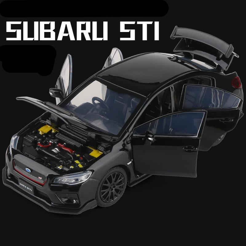 1/32 Subarus WRX STI Alloy Sports Car Model Diecast Simulation Metal Toy Race Car Model Sound and Light Collection Children Gift