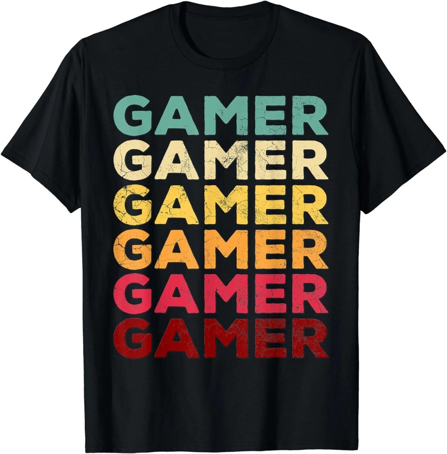 Retro Video Game Shirt GAMER Men Boy Gift Vintage Funny Gift Unisex T-Shirt M