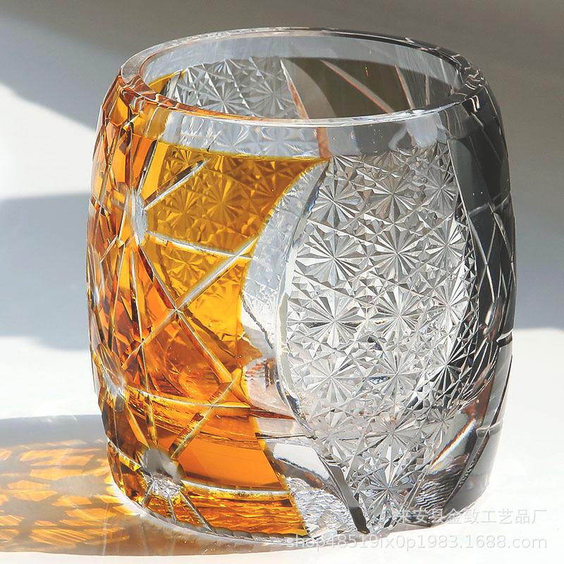 Japanese Handmade Crystal Whisky Glass, Light Luxury Retro Foreign Wine Glass