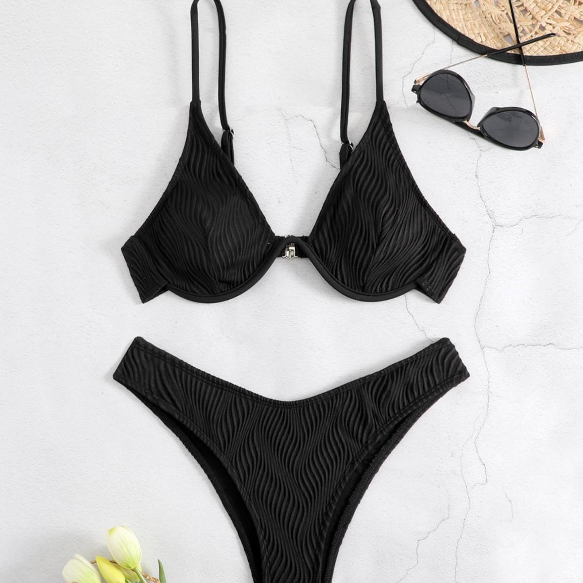 

Special Fabric Push-up Underwire Bikini Set Small синій