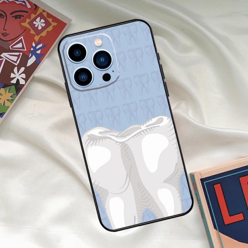 

Dentist Tooth Pattern Phone Case For iPhone 17 16 15 13 12 11 14 Pro Max 16 Plus 12 13 Mini 16e 17 Air Funda Cover iPhone 12Pro MAX