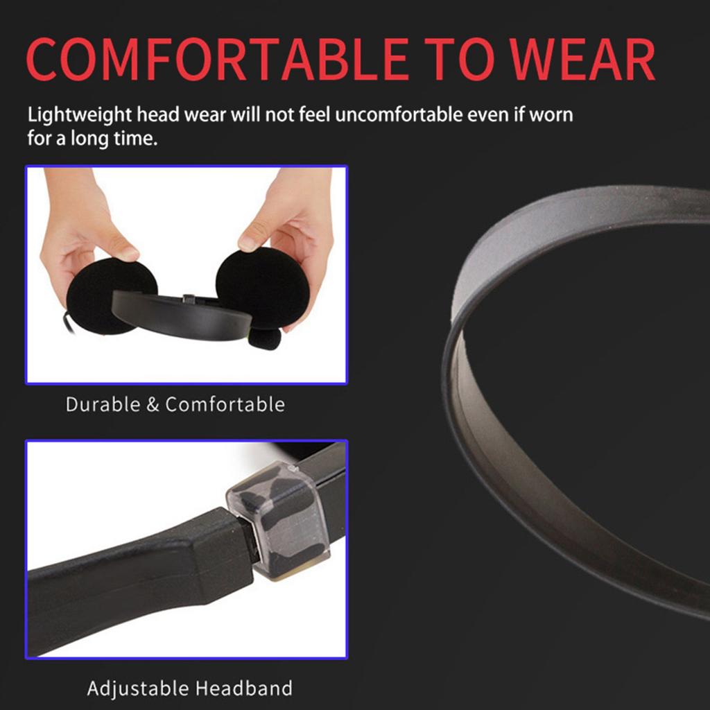 Gaming Headset Over Ear  Mounted Wired Headphones with Mic 30mm Driver Adjustable Headband for Laptop Computer PC With Mic