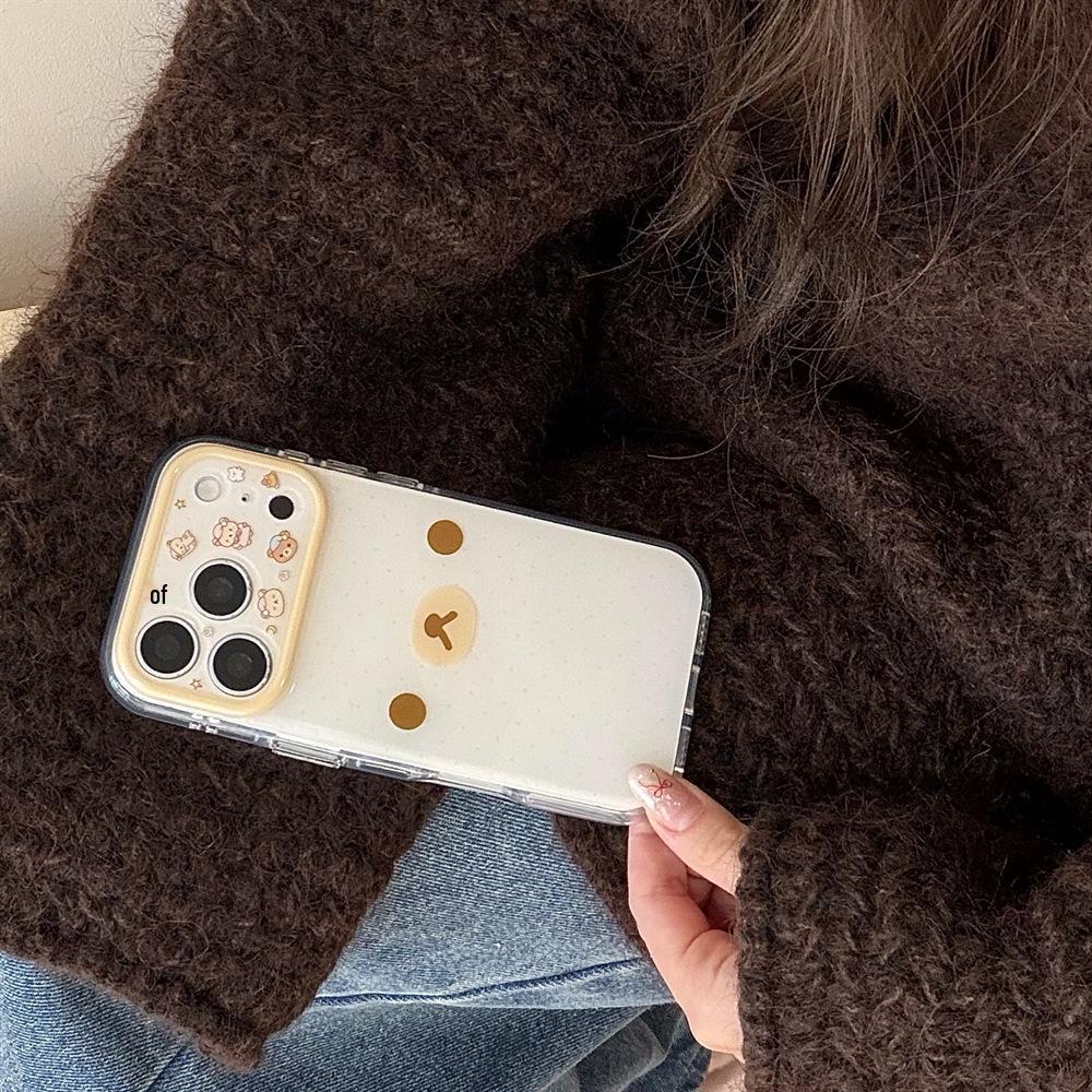 Rilakkuma Cartoon Double Layer Anti-fall Phone Case for iPhone 15/17/16 Pro Max