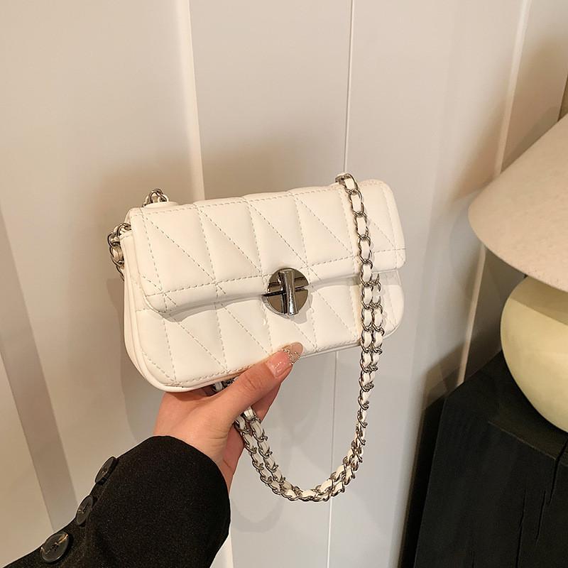 Korean Style Premium Embroidered Shoulder Bag New Winter Single Shoulder Slant Bag белый