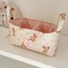 Cotton Small Quilted Storage Basket Square Cosmetic Organizer  Home Supplies