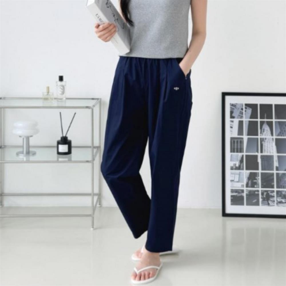 New ArrivalS Open Run Women S Simple Cotton Embroidered waiStband Straight pantS