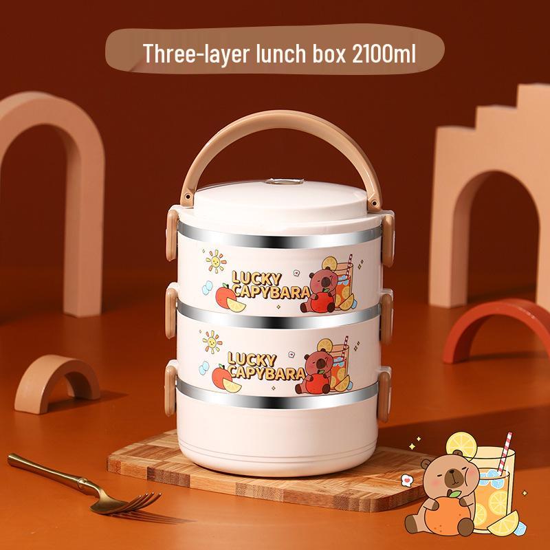 304 Stainless Steel Multi-layer Lunch Box for Office and Student Use