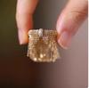 Celebrity Temperament Heavy Industry Imitation Gold Ring Light Luxury High Design Ring