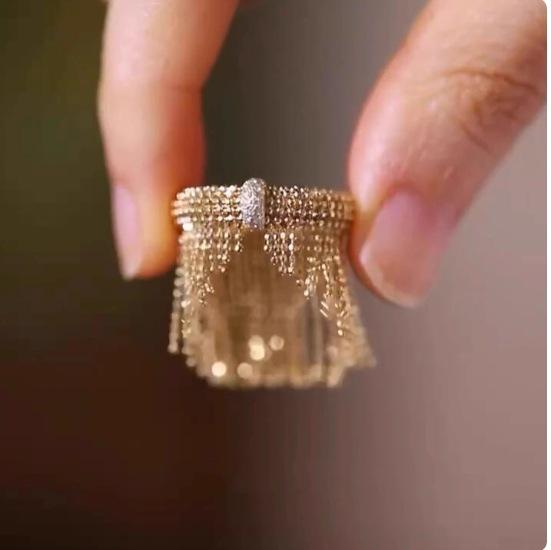 Celebrity Temperament Heavy Industry Imitation Gold Ring Light Luxury High Design Ring