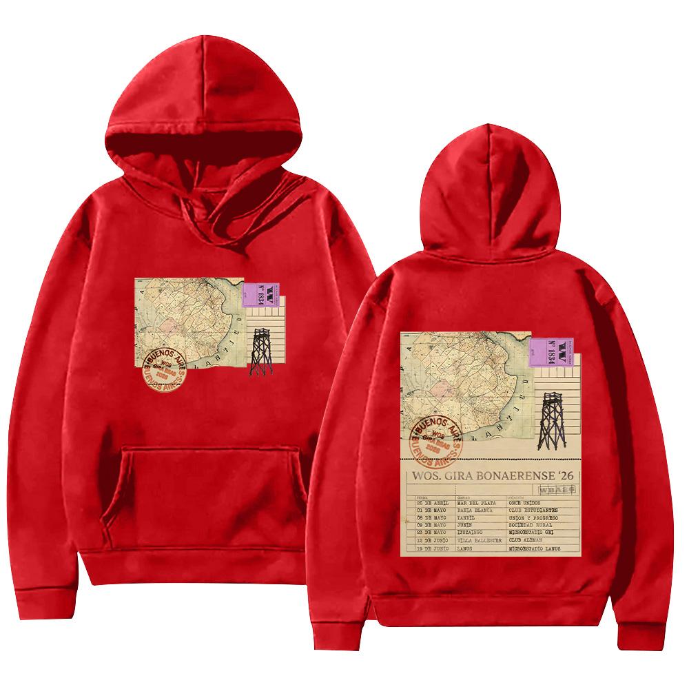 WOS.GIRA BONAERENSE '26 Hoodies Rapper WOS Merch Clothes Men Women Pop Music Fashion Streetwear High Street Pullovers