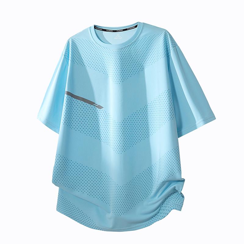 Schnelltrocknendes Sport-T-Shirt Herren Eis Seide Fitness Locker Sommer Dünn Kurzärmlig Laufen Top
