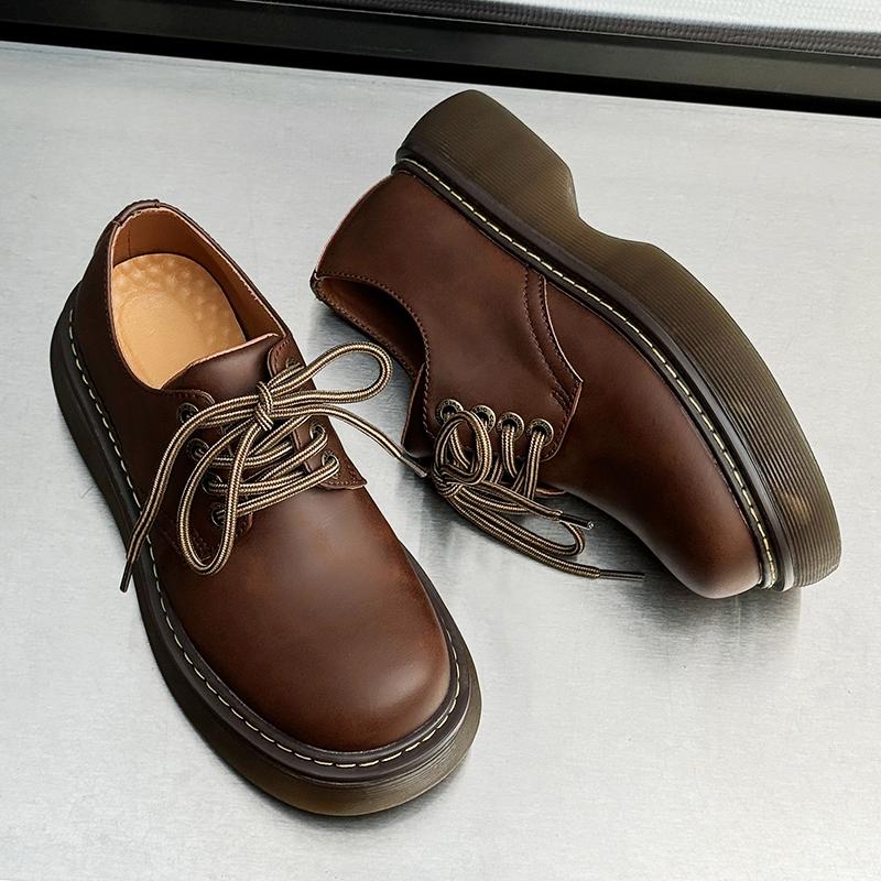 Fashion Leather Shoes For Man Platform Genuine Leather Big Size Shoes High Quality Designer Formal Platform Casual Shoes Outdoor
