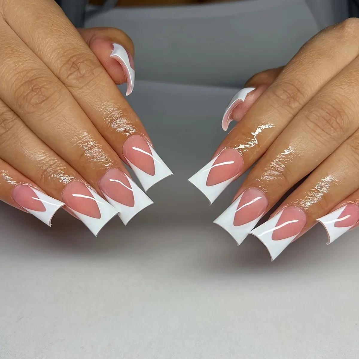 

BEPAN 24Pcs Y2K Glamour Long Glitter Duckbill Nail Set Stunning Rhinestone Butterfly Accents Manicure for Women&Girls Party Daily Wear