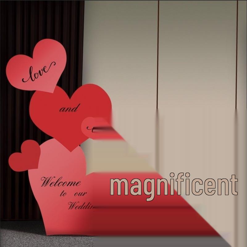 Heart-Shaped Wedding Room & Living Room Decor: 3D Double Happiness Photo Background & Birthday Wall Decoration