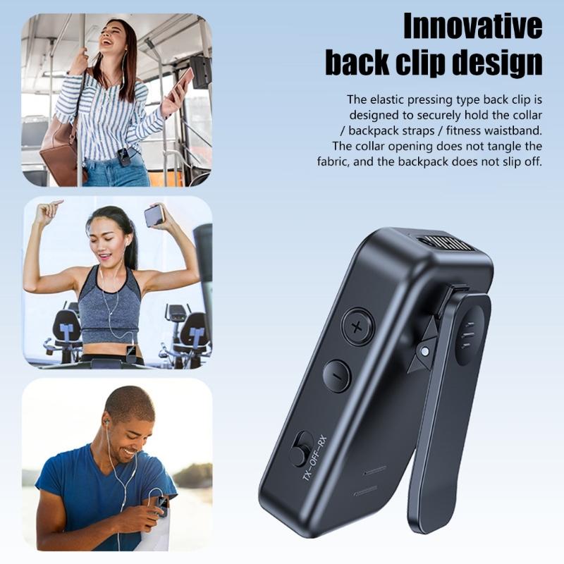 High Resolution Color Screen Bluetooth-compatible 5.4 Transmitters Receiver Wireless Adapter With MP3 Player Function