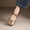 French gentle wind low heel single shoes women's 2025 spring and autumn new light mouth small leather shoes foreign style word with Mary Jane shoes