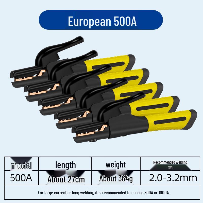Durable 800A Copper Welding Pliers & Non-Scalding 500A Industrial Welding Holder - European Style