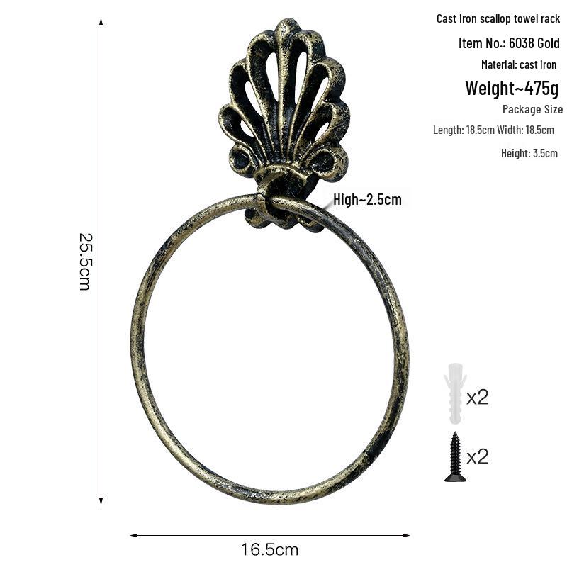 Iron Art Black Irregular Towel Ring for Hotel Bathroom
