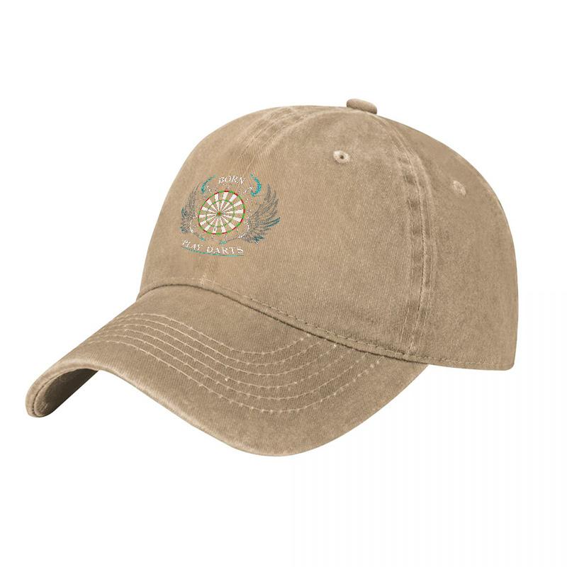 Darts Play Washed Cotton Baseball Cap Unisex Adjustable Hat with Embroidered Logo for Outdoor Sports Casual Wear