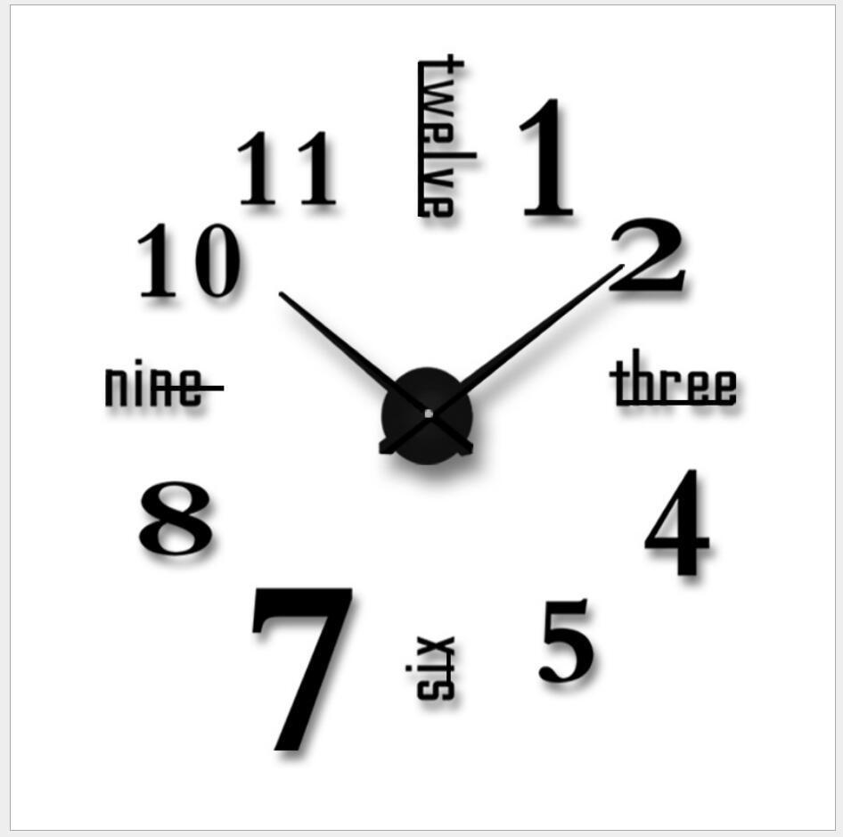 Douyin Style Silent Acrylic Wall Clock - DIY Wall Sticker for Home or Bedroom