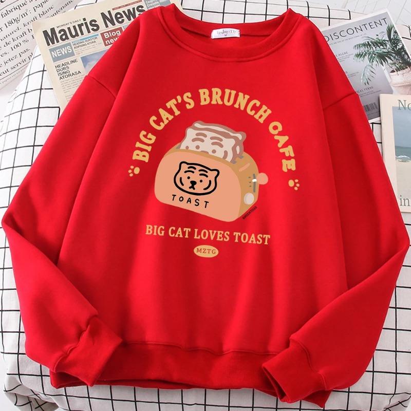 Cat Bread Maker Funny Cartoons Hoodies Women Autumn Fashion Sweatshirt Harajuku Hoody Loose Comfortable Clothing Hoodies & Sweatshirts Women’s