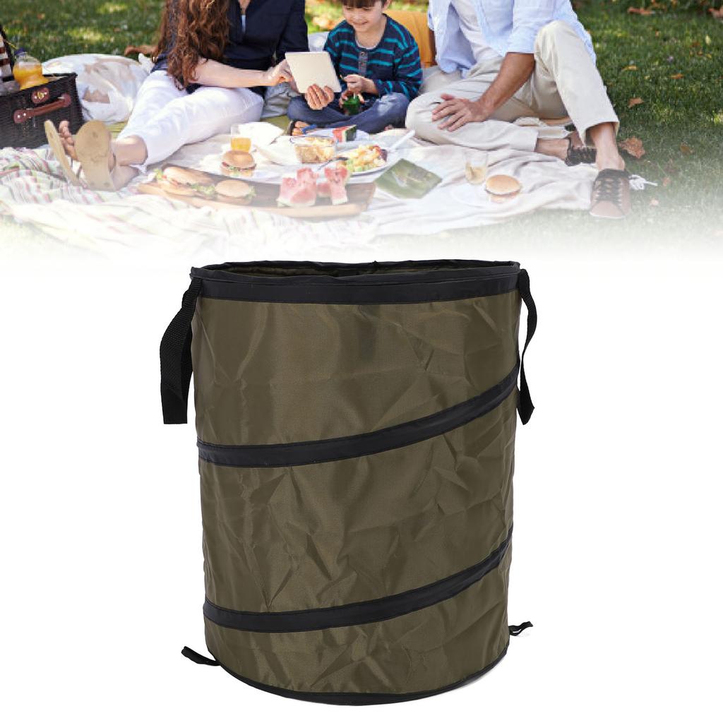 37L Medium Size Camping Trash Can Folding Storage Bin Portable Trash Can for Picnic Camping Outdoor Garden