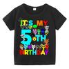 Kids Birthday Cute Cartoon Characters Graphic TShirt Soft Cotton Crew Neck Tee Casual Party Wear for Boys  Girlstk0032