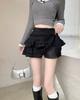 Women's Black Puffy High-Waist Ballet Skirt - Summer 2025 Fashion, Anti-Exposure