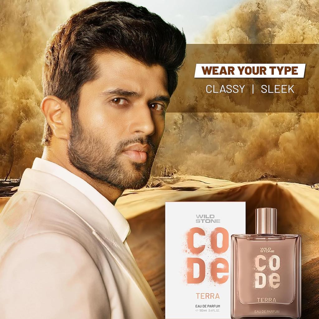 Wild Stone CODE Terra Eau De Parfum for Men, 100ml|Luxury Perfume with Long Lasting Smell for Classy, Maand Sleek Personalityture |for Men
