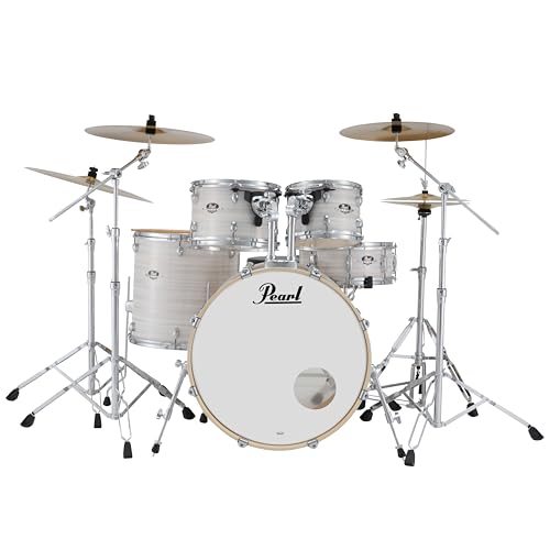 Pearl EXPORT Ready Set Go All-in-One Drum Set, 2-Crash Version, Slipstream White, EXX725SN/C-2CS #777