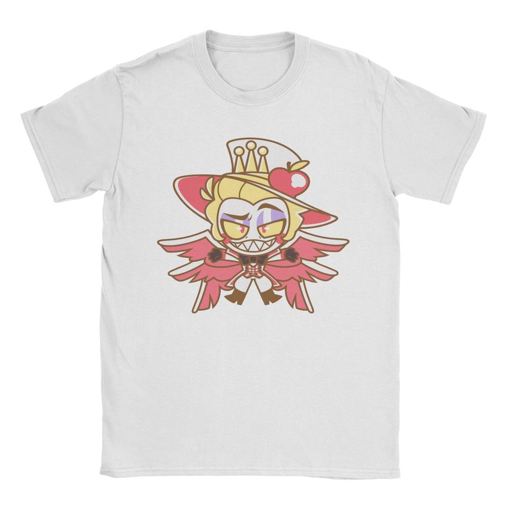 Funny Cute Hazbins Hotels Lucifer T-Shirts for Men Crew Neck Pure Cotton T Shirt  Short Sleeve Tees Gift Idea Clothing