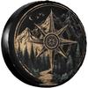 Husa de rezervă busolă retro Protecții roți Huse rezistente la intemperii Protecție solară Universale pentru SUV Rulotă de călătorie 15 inch