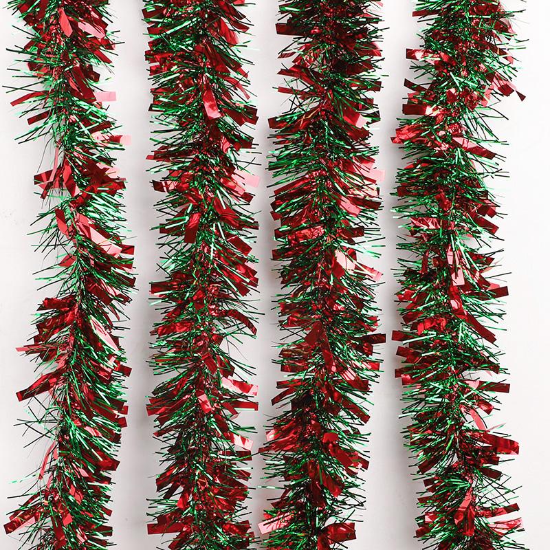200cm Christmas Tree Tinsel Garland Ornaments Red Green Hanging Strips Ribbon For Christmas Party Home Indoor Outdoor Decoration