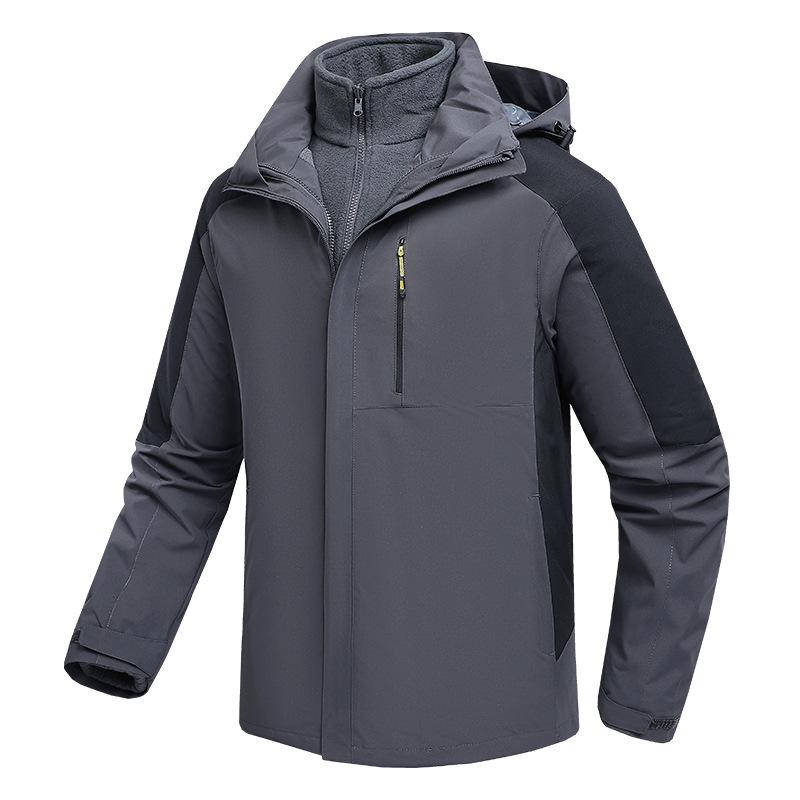 Detachable Unisex 3-in-1 Warm Workwear: Windproof, Wear-Resistant Two-Piece Outdoor Mountaineering Set