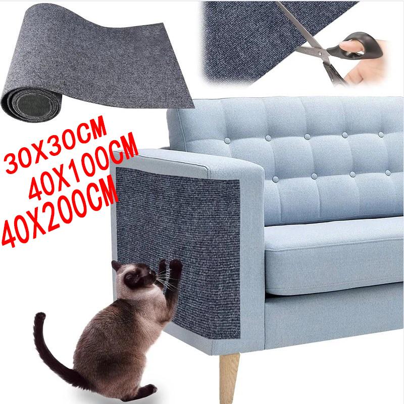 Cat Scratching Mat Cat Carpet Wall Sofa Self-Adhesive Trimmable Cat Scratching Post Carpet Pet Chair Sofa Furniture Protector