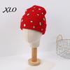 Music Festival Punk Style Cap Bling Rhinestone Knitted Hat, Street Knit Winter Sparkly Geometric Hat Warm Skull for Women Autumn Fashion Accessories