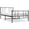 Metal Bed Frame with Headboard and Footboard Black 90 x 190 cm