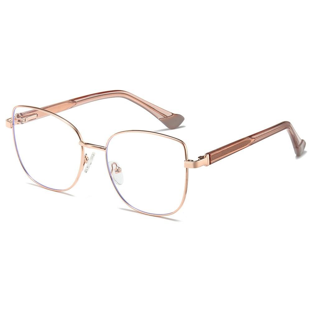 

Anti Blue Ray Reading Glasses Women Cat Eye Hyperopia Prescription Glasses Optical Eyewear plastic demo lens розового золота