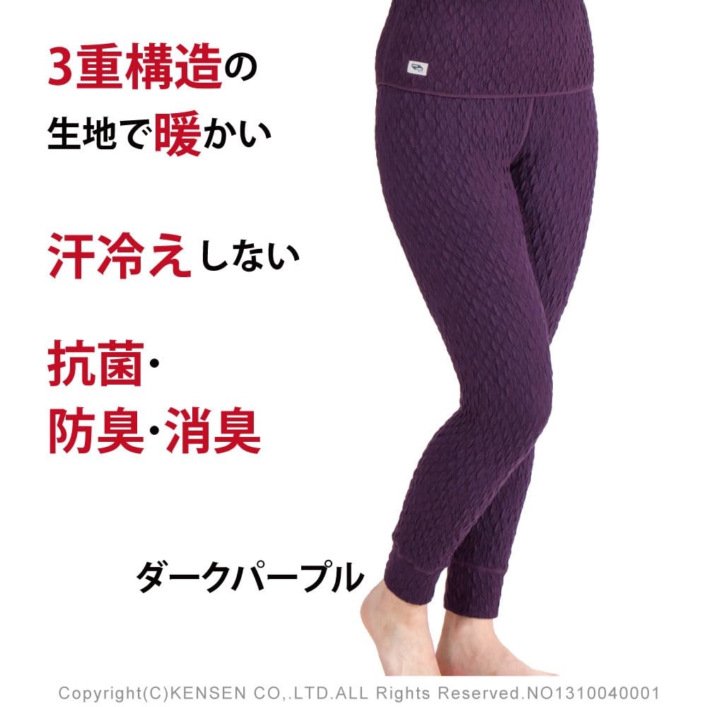 Hidamari Everest Thermal Size Dark Black Women's Tights, Innerwear, Sapium, Triple-Layer Construction, Small, [EVNS860-DBK]