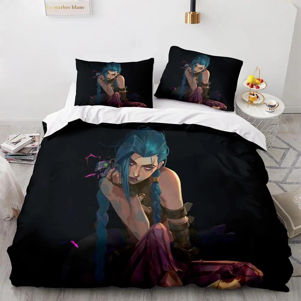 New 3D Print Game League Of Legends Jinx Bedding Collection Single Twin Full Queen King Size Bed Collection Adult Kid Bedroom Duvet Cover Collections