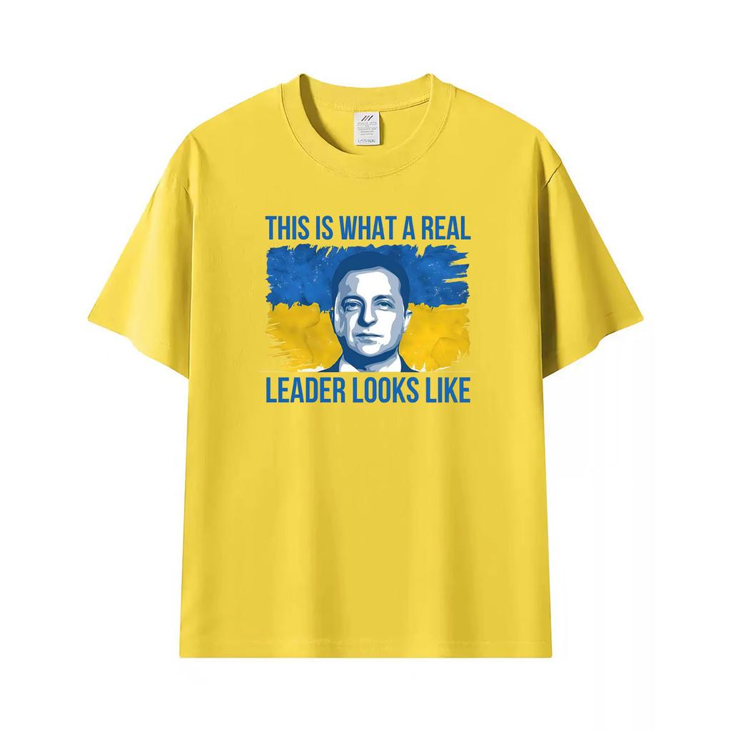 This Is What A Real Leader Looks Like Volodymyr Zelensky T Shirt Unisex Clothing Classic Fashion T Shirts Casual Oversized Tshirts