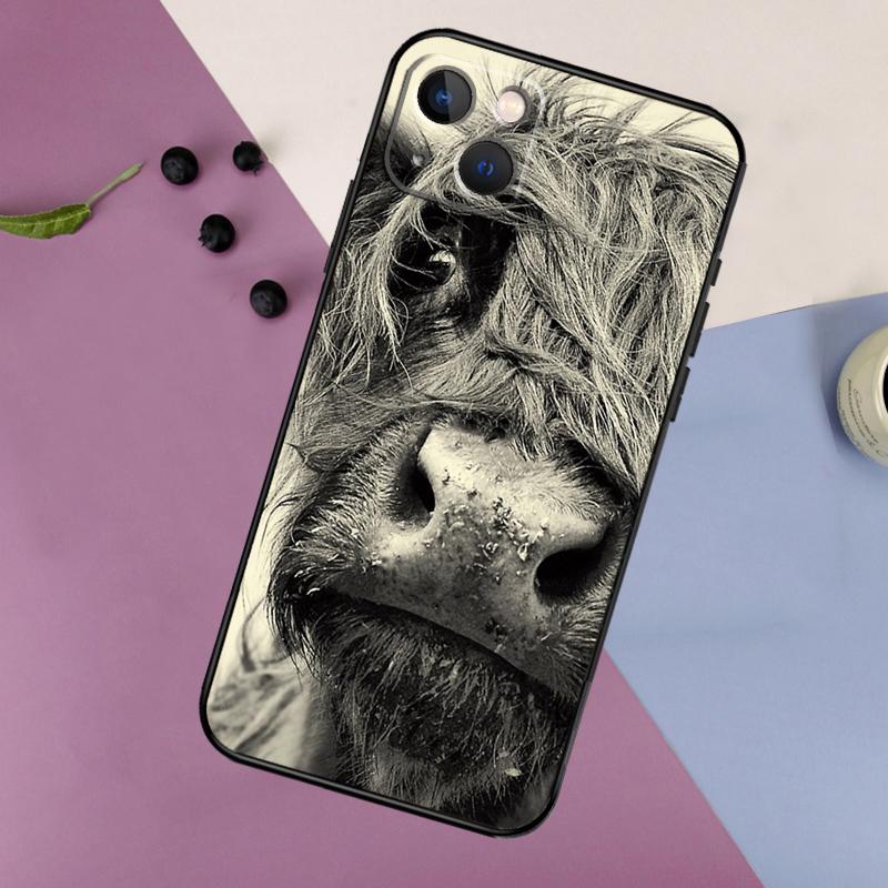 Highland Cows Phone Case For iPhone 11 12 13 14 16 15 Pro Max Mini 7 8 Plus X XR XS Max Bumper Cases Cover