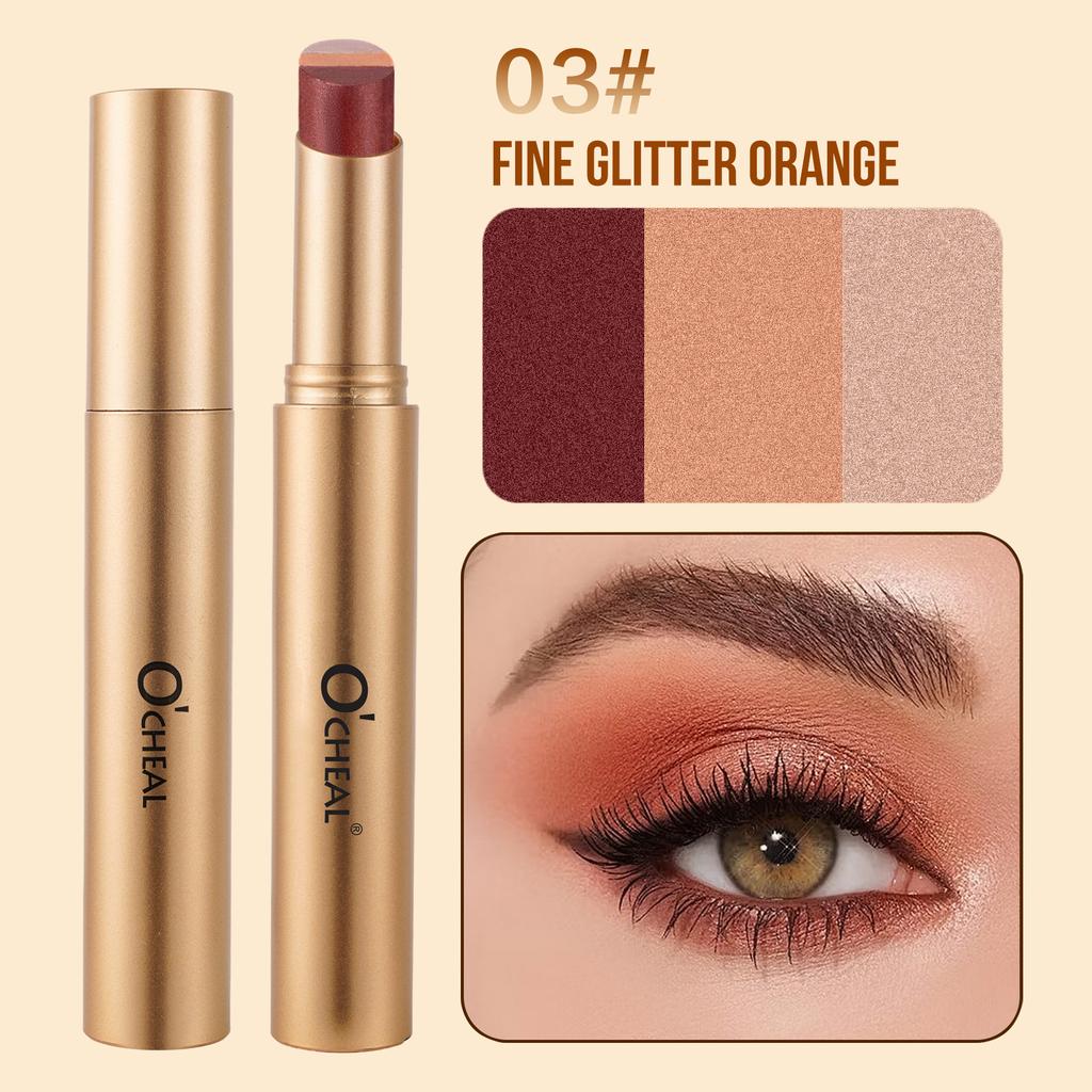 3 Farben Verlauf Lidschattenstift Matt Schimmer Faul Wasserdicht Augen Make-up Stift