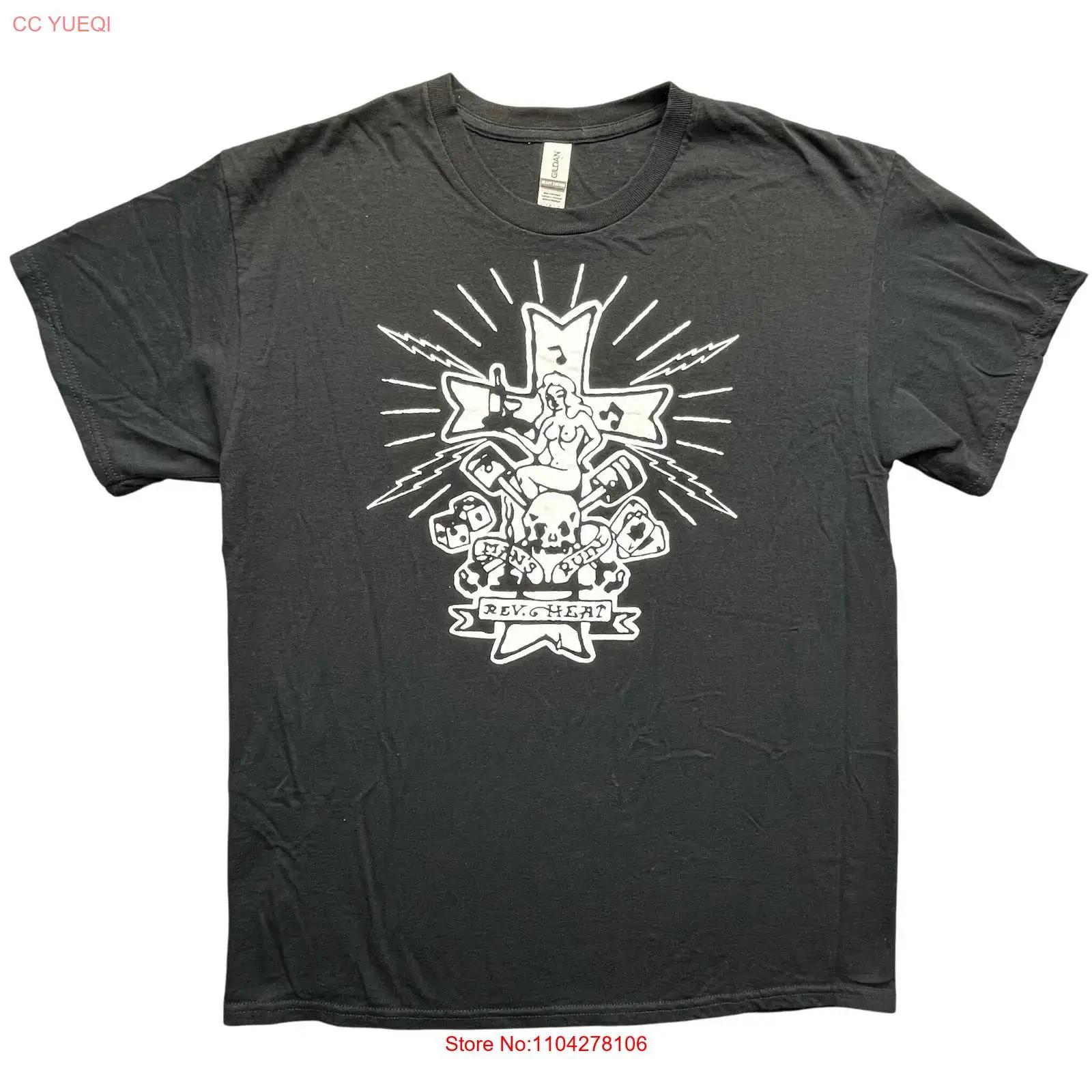 

Reverend Horton Heat men T Shirt 90s graphic pinup skull pistons dice L black vintage Washed homme Slightly S разноцветный