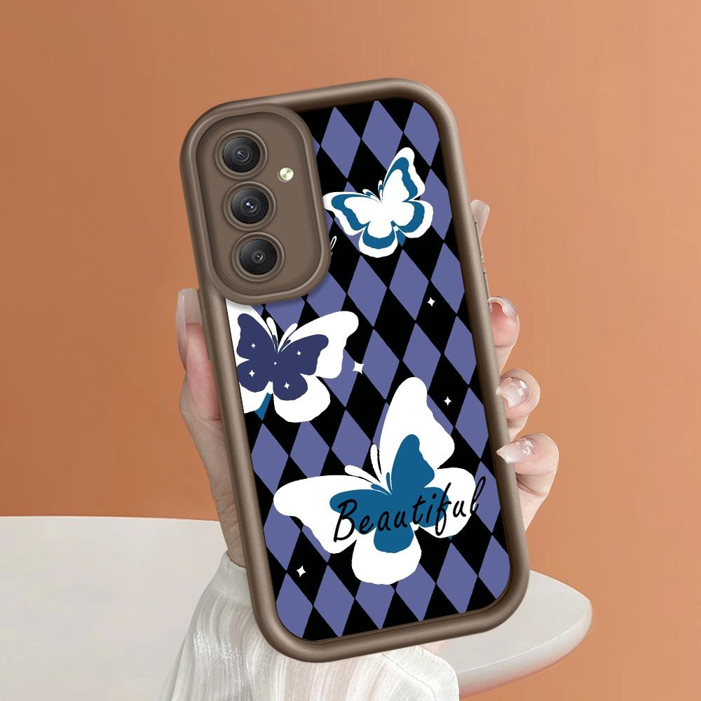 Model de imprimare cu scară pătrată din silicon moale Carcasă pentru telefon Capac complet Cameră de protecție antișoc Carcasă din cauciuc pentru Samsung