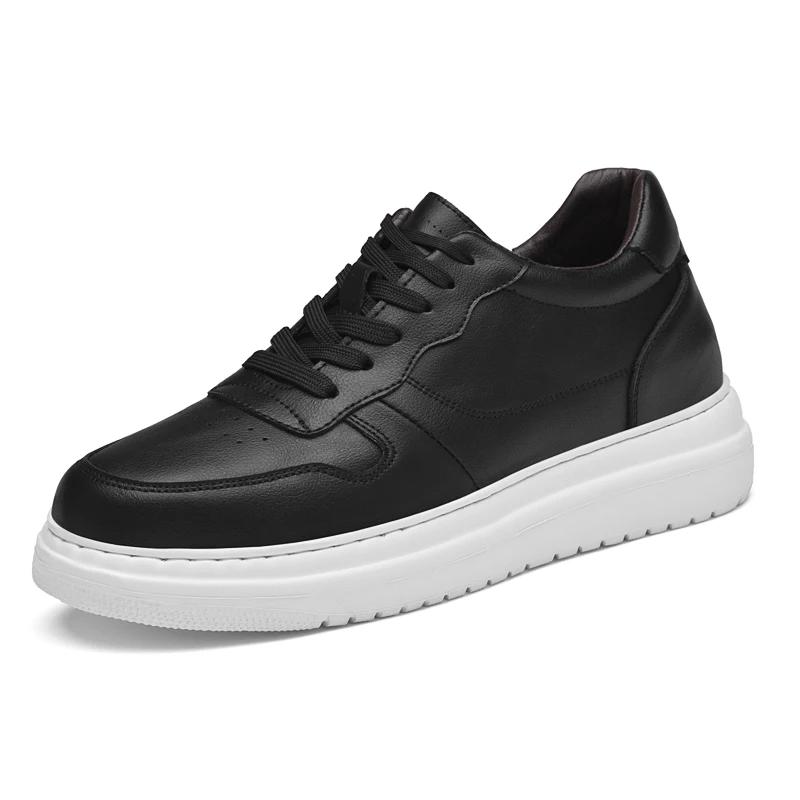 

Мужская обувь из натуральной кожи, люксовый бренд, походная обувь, новый тренд, универсальные мужские кроссовки, толстая подошва, обувь для ходьбы на открытом воздухе 44 чёрный