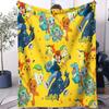 Pikachu Colorful Collage Soft Blanket Pokemon For Office Travel Comfort Leisure Camp Multifunctional Universal Blanket Fan Gift