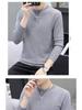 Men's Slim Fit Round Neck Sweater: Long Sleeve, Thin Pullover, Solid Color, Plus Velvet Knitwear for Autumn/Winter.
