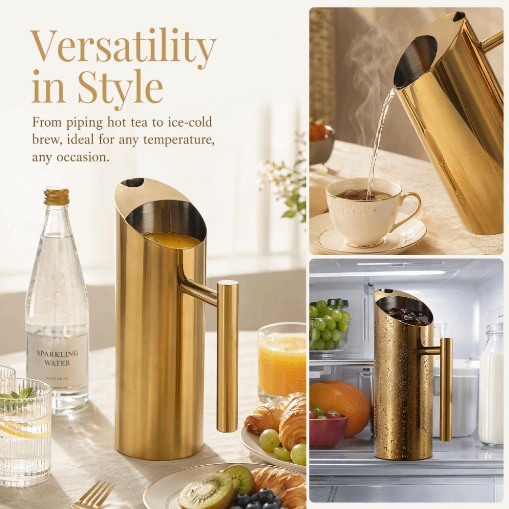 Spill Proof Spout Metal Beverage Pitcher 1 Liter Capacity 1L Metal Pitcher  For Bar